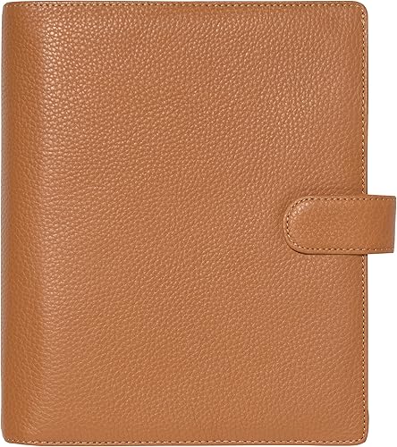 Miniatura 1 de Filofax Norfolk - Organizador tamaño A5, almendra, piel suave de grano completo, seis anillos, con calendario semanal para ver cada semana,