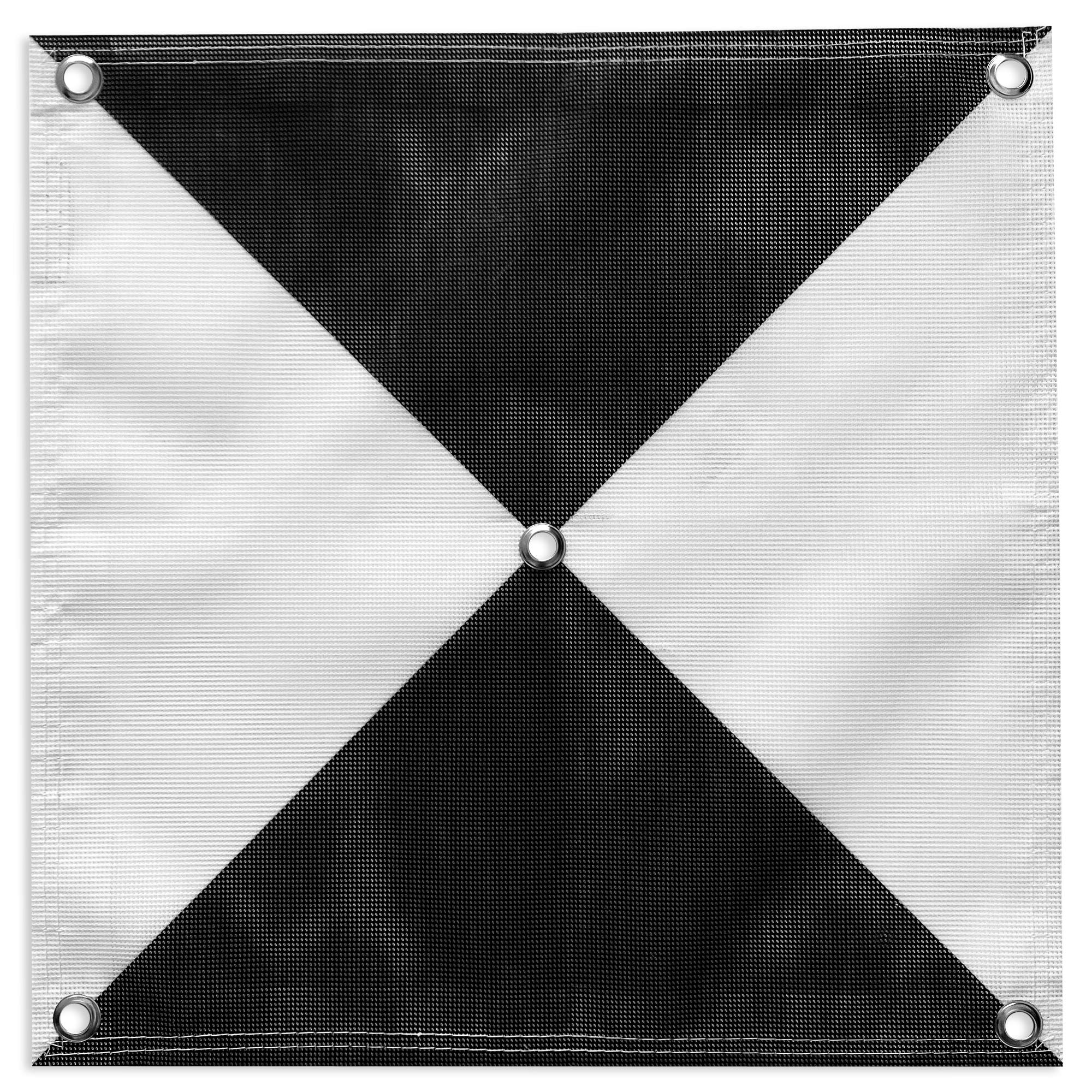 Sky High Bull's-Eye UAV Drone Ground Control Points (GCPs)/Aerial Targets for Mapping & Surveying (6 Pack) | Center Eyelets (Black/White Markers) | 50CM x 50CM | Pix4D & DroneDeploy Compatible