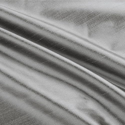 Miniatura 3 de ChadMade Cortina 100% seda Dupioni, ligera, 102 pulgadas de largo, oscurecimiento de luz, protección de privacidad para puertas corredizas de