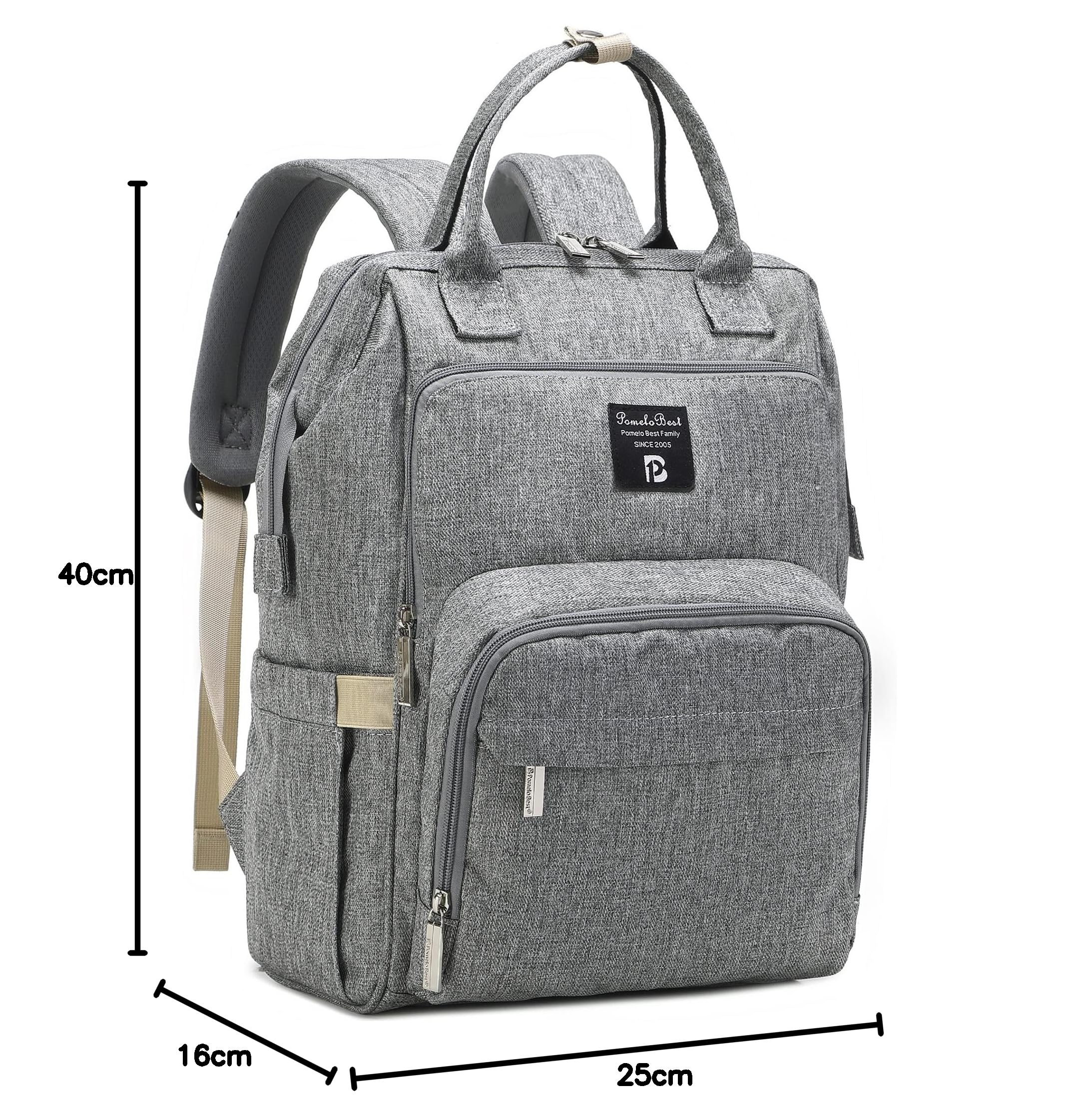 Pomelo Best Baby Wickelrucksack stylische Wickeltasche Rucksack mit Wickelunterlage multifunktional wasserabweisend Große Kapazität Rucksack für unterwegs