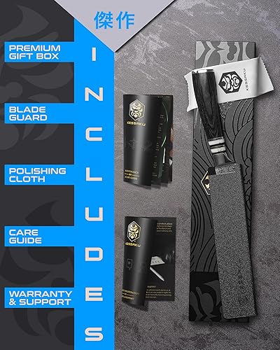 Miniatura 5 de KESSAKU Cuchillo de filete 7 pulgadas Serie Ronin Flexible Afilado Acero inoxidable de alto carbono forjado 7Cr17MoV Deshuesado, recorte,