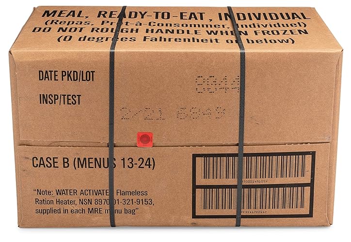 U.S. Meals Ready to Eat (Variety Pack of 12) – (A or B Case Selected at Random) Nutritional Emergency Food Rations - Freeze Dried Food w/ Flameless Heater, Entree, Dessert, & More - MRE Kit for Emergency Survival, Hunting, & More