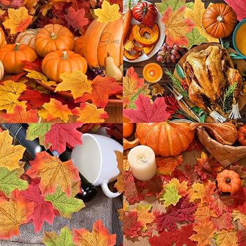 200 Pieces Imitation Maple Leaf, 8 cm Simulated Maple Leaf Plant, Artificial Autumn Leaves Leaves, Artificial Maple Leaves Decoration, Autumn Leaves Decoration for Party, Wedding, Halloween,