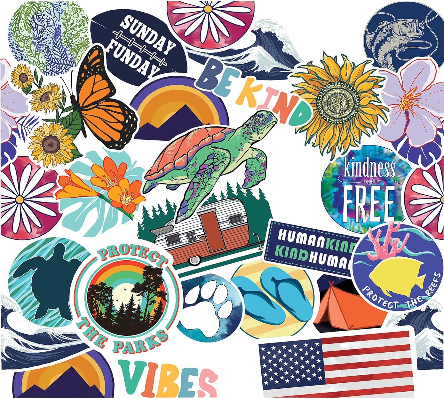 Tervis Venture Lite Sticker Collage Made in USA Double Walled Insulated Tumbler Travel Cup Keeps Drinks Cold & Hot, 24oz Water Bottle, Classic - Image 2