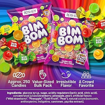 Amazon.com : Roshen Bim Bom Hard Candy, Assorted Fruit & Berry
