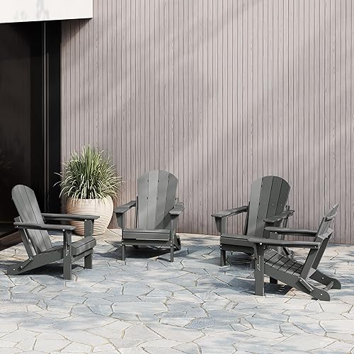 Vista 166 de WestinTrends Malibu HDPE - Silla plegable Adirondack de polietileno para exteriores, color azul pacífico Pacific Blue