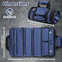 Vista 6 de Tool Roll Bag, Heavy Duty Tool Organizer Roll Up, Portable Tool Storage Bag Easily Hanging on the Wall and Car for Professional Mechanics