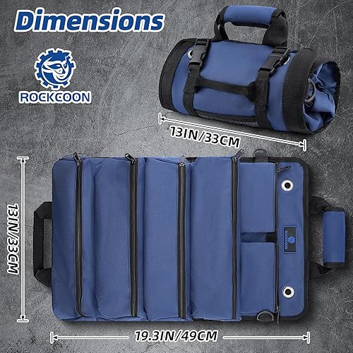 Miniatura 6 de Bolsa enrollable para herramientas, organizador de herramientas resistente, bolsa de almacenamiento de herramientas portátil para colgar fácilmente