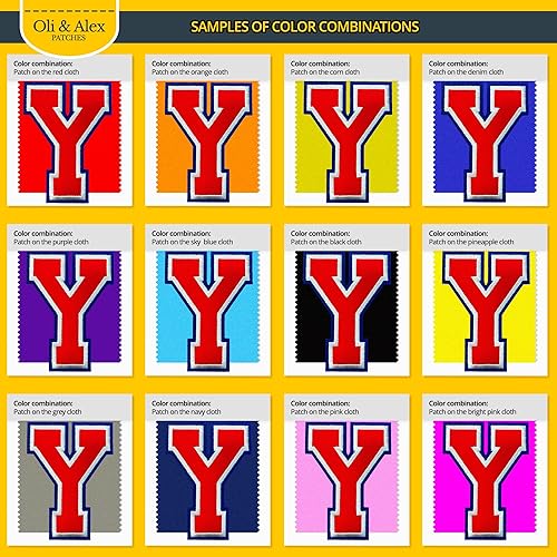 Miniatura 142 de Parches de letras termo-adhesivas de alta calidad – Lindas letras para ropa – Parche universitario para ropa – Letras bordadas de 4 1/2 parches