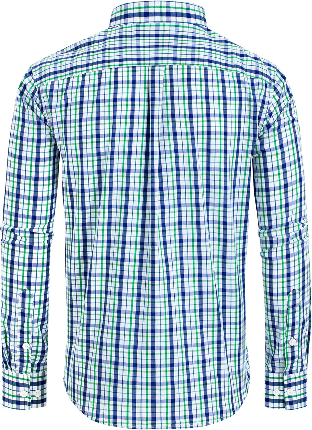 Alimens & Gentle Men's Plaid Button Down Shirts Cotton Long Sleeve Dress Shirts Regular Fit Gingham Shirts - Image 2