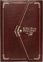 Bíblia da Mulher de Fé, NVI, Letra Grande, Couro-soft vinho com fechamento carteira: Nova Versão Internacional