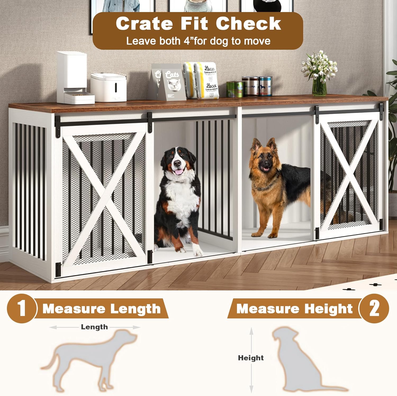 Elegant & Spacious: The 94.5" XXXL Dog Crate Furniture for Your Large Pups