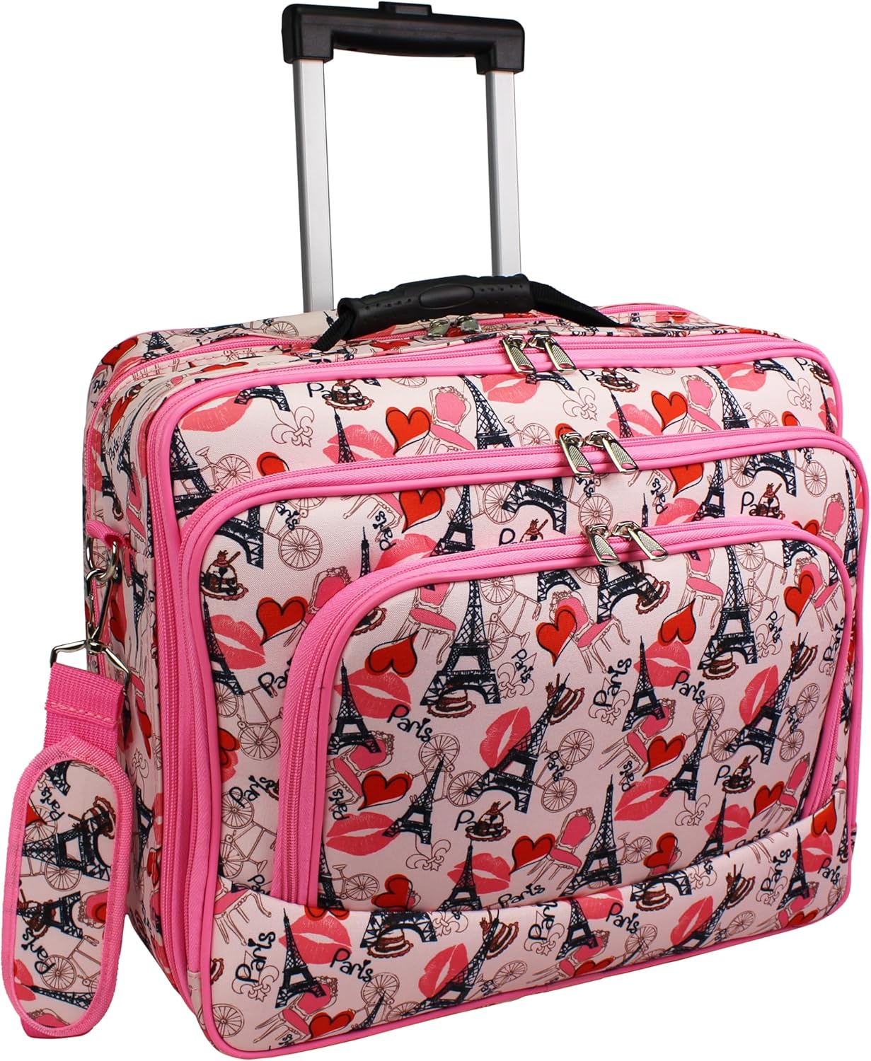 World Traveler Rolling 17-Inch Laptop Briefcase Computer Case, Paris Pink, One Size