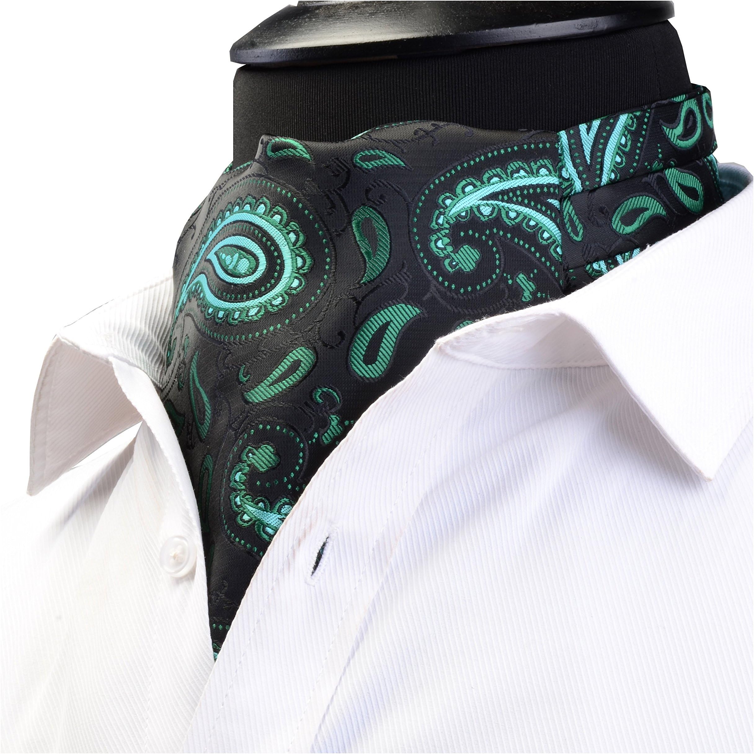 GuslesonMen's Cravat Self Tie Paisley Jacquard Woven Floral Luxury Ascot