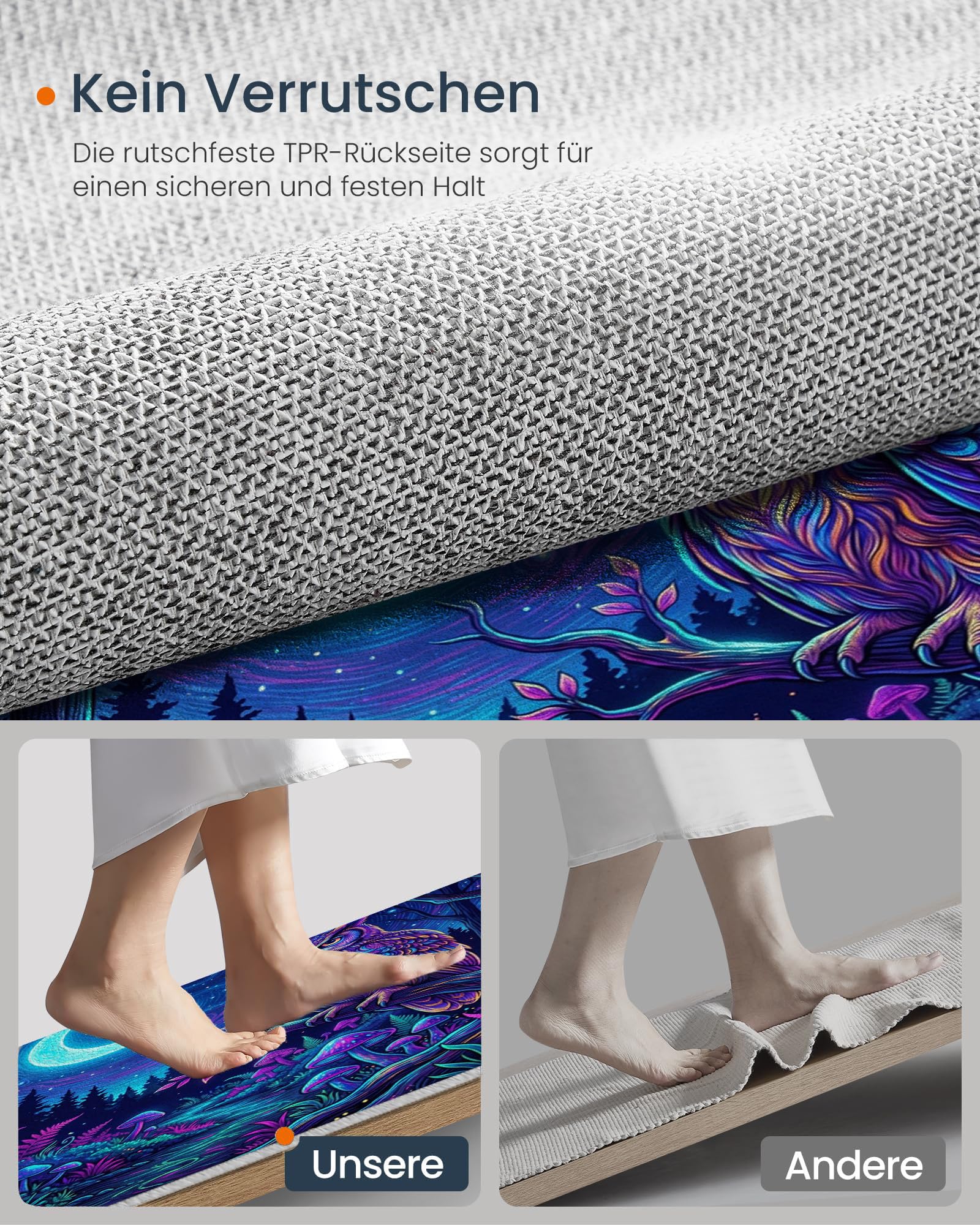 Bleu Violet Forêt Sombrepaillasson Durable Et Antidérapant Retient L’Eau Et Les Saletés Facile À Nettoyerpaillasson Interieur80 X 120 Cm Tapis D'Entrée Antidérapant