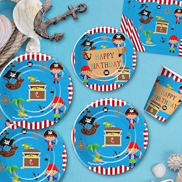APOWBLS Pirate Birthday Party Supplies, Pirate Party Decorations For Kids