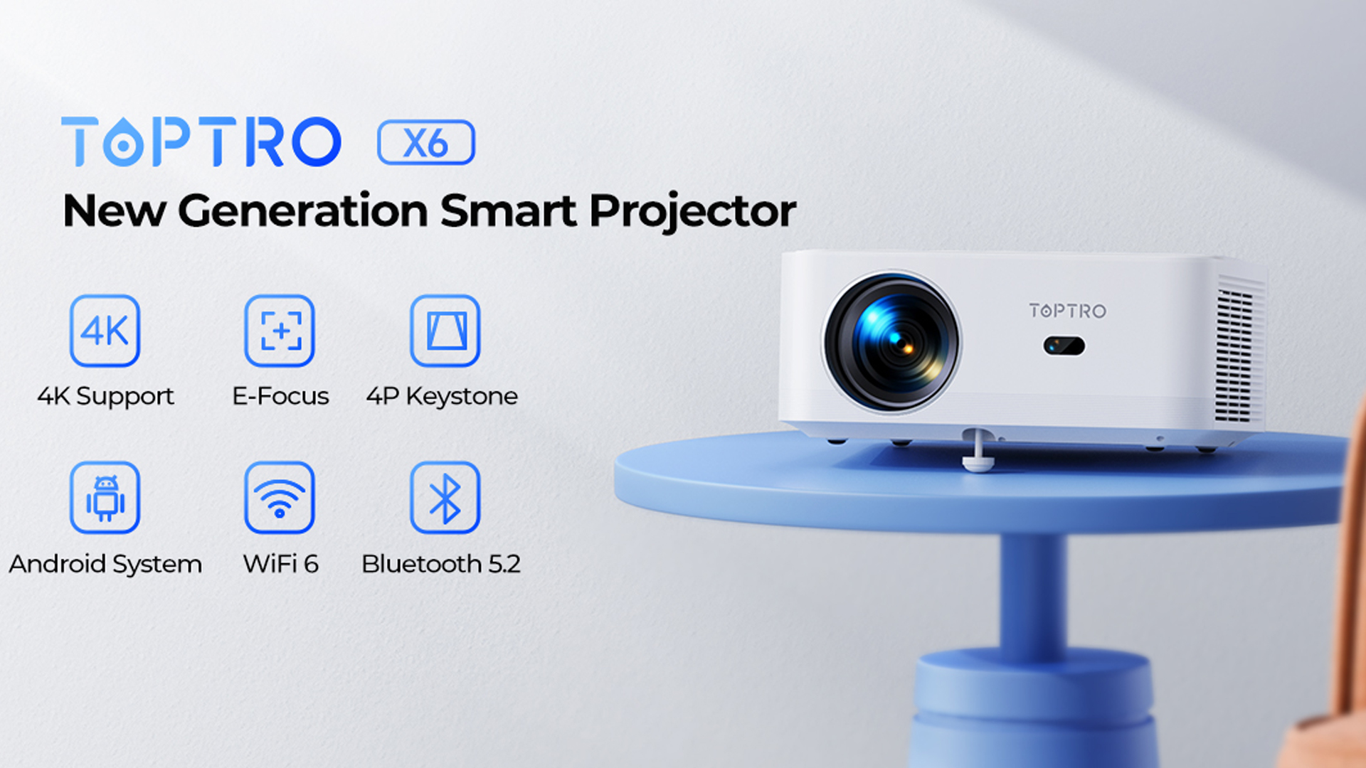 Built in Netflix/Dis+ & Auto Keystone】Projector 4K Support, 800
