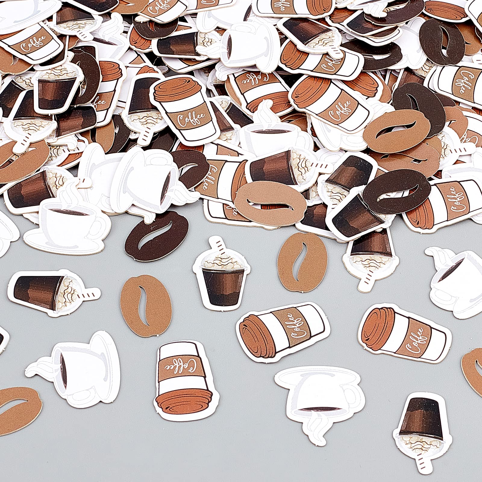 Coffee Confetti, 200pcs Cup Bean Confetti, Coffee Themed Bridal Shower, Baby Shower, Birthday Party Decorations Cafe Bar Table Decorations for Cafe Lovers