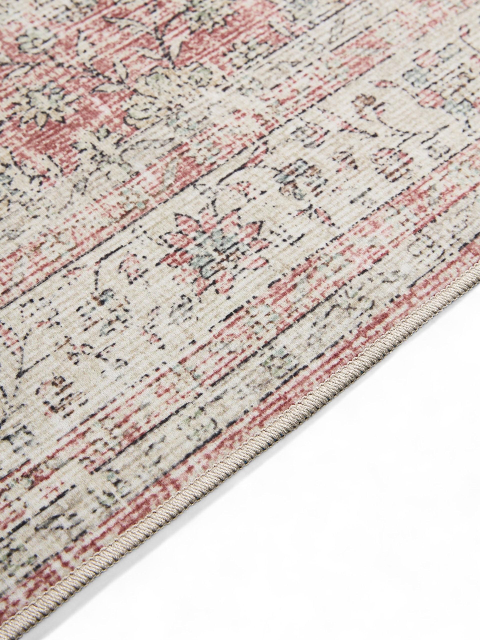 benuta Basic George Vloerkleed voor de woonkamer, crème/taupe, 160 x 230 cm, wasbaar, rechthoekig, vintage, elegant, retro tapijt voor slaapkamer, hal, eetkamer
