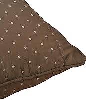Vista 2 de Home Soft Things Marquesa Dot - Juego de 2 almohadas bordadas de seda rellenas, café, 18 x 18 pulgadas