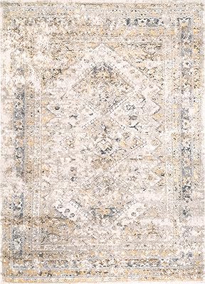nuLOOM Madisson Vintage Faded Medallion Area Rug, 8x10, Gold