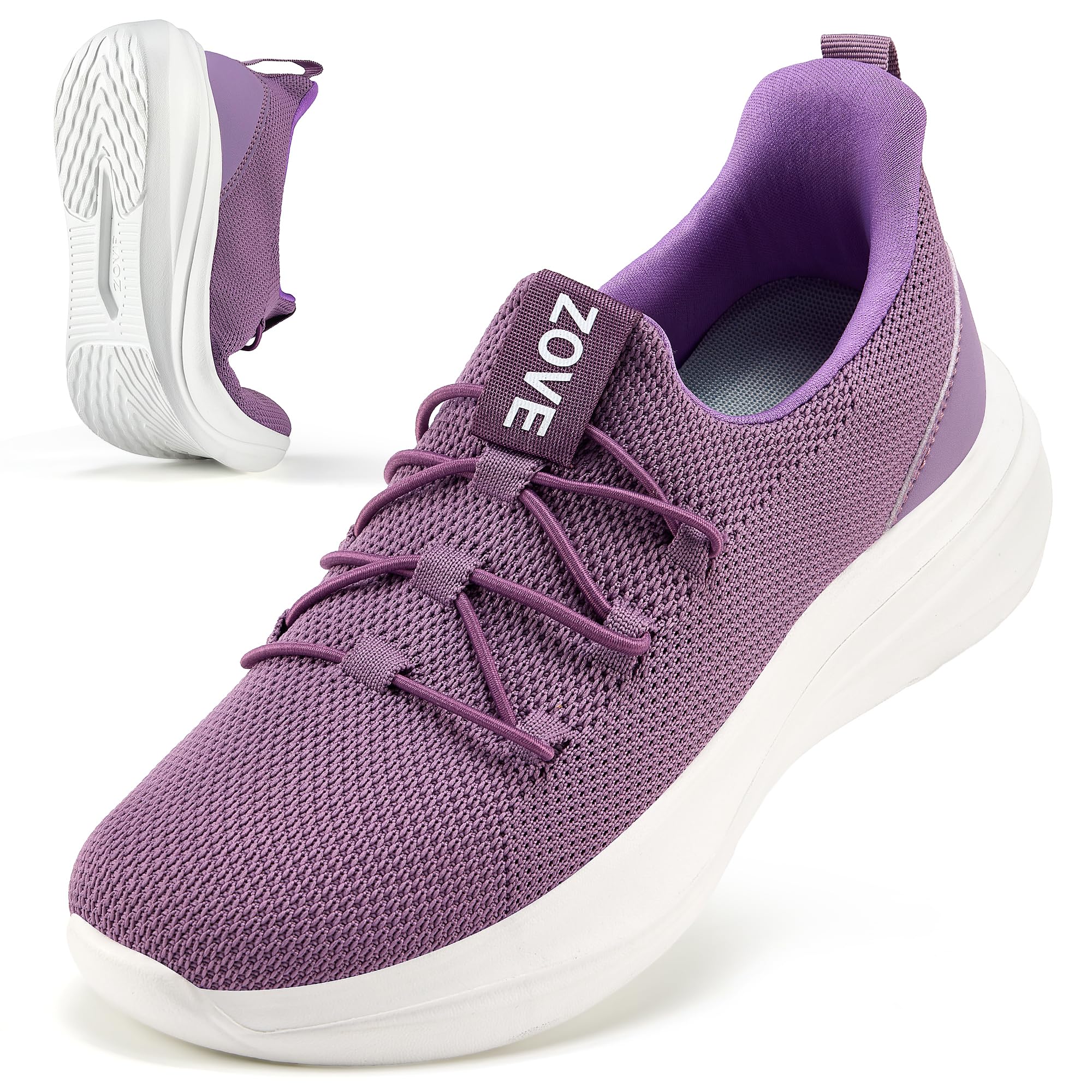 Slip On Sneakers Women Hands-Free Walking Shoes Cushion Running Tennis Shoes Comfortable Fashion Sneakers Workout Gym Sports Athletic