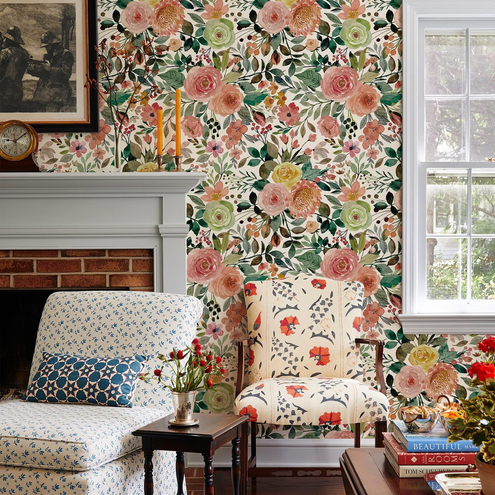 Snapklik.com : JiffDiff Floral Wallpaper Peel And Stick Removable ...
