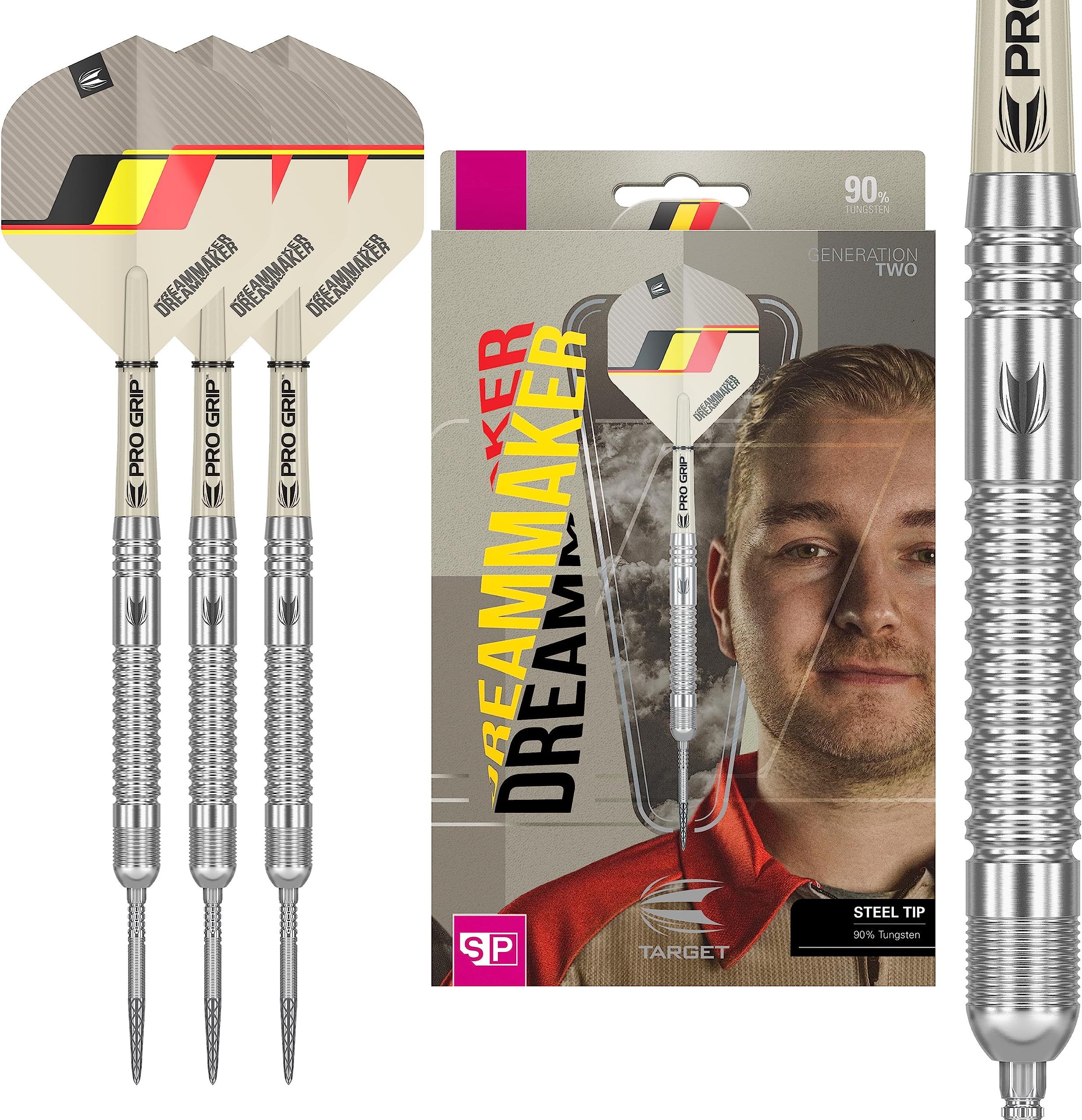 Dimitri Van den Bergh Dream Maker G2 21G 90% Tungsten Swiss Point Steel Tip Darts Set