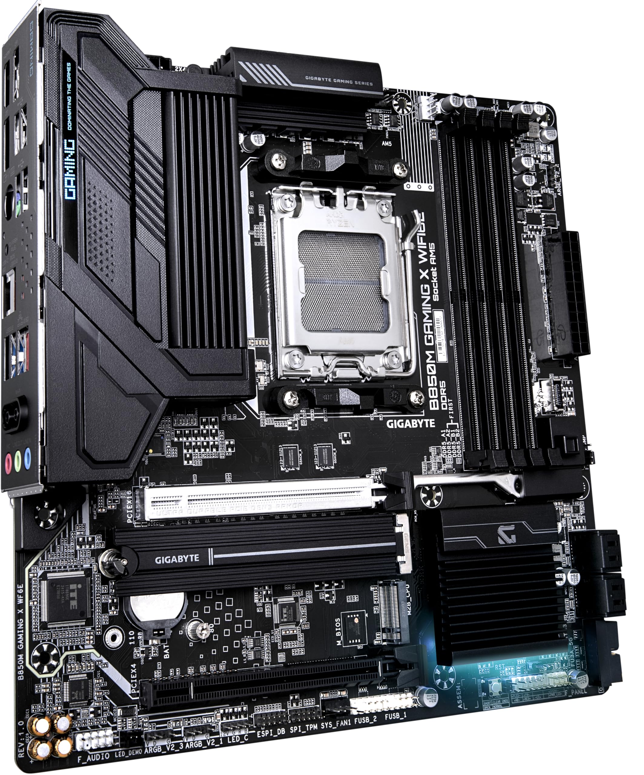 GIGABYTE B850M GAMING X WIFI6E Scheda Madre - Processori AMD Ryzen Serie 9000, VRM Digitale 10+2+2 fasi, fino a 8200MHz DDR5 (OC), 1xPCIe 5.0 + 1xPCIe 4.0 M.2, LAN 2.5, WIFI 6E, USB 3.2 Gen 2.