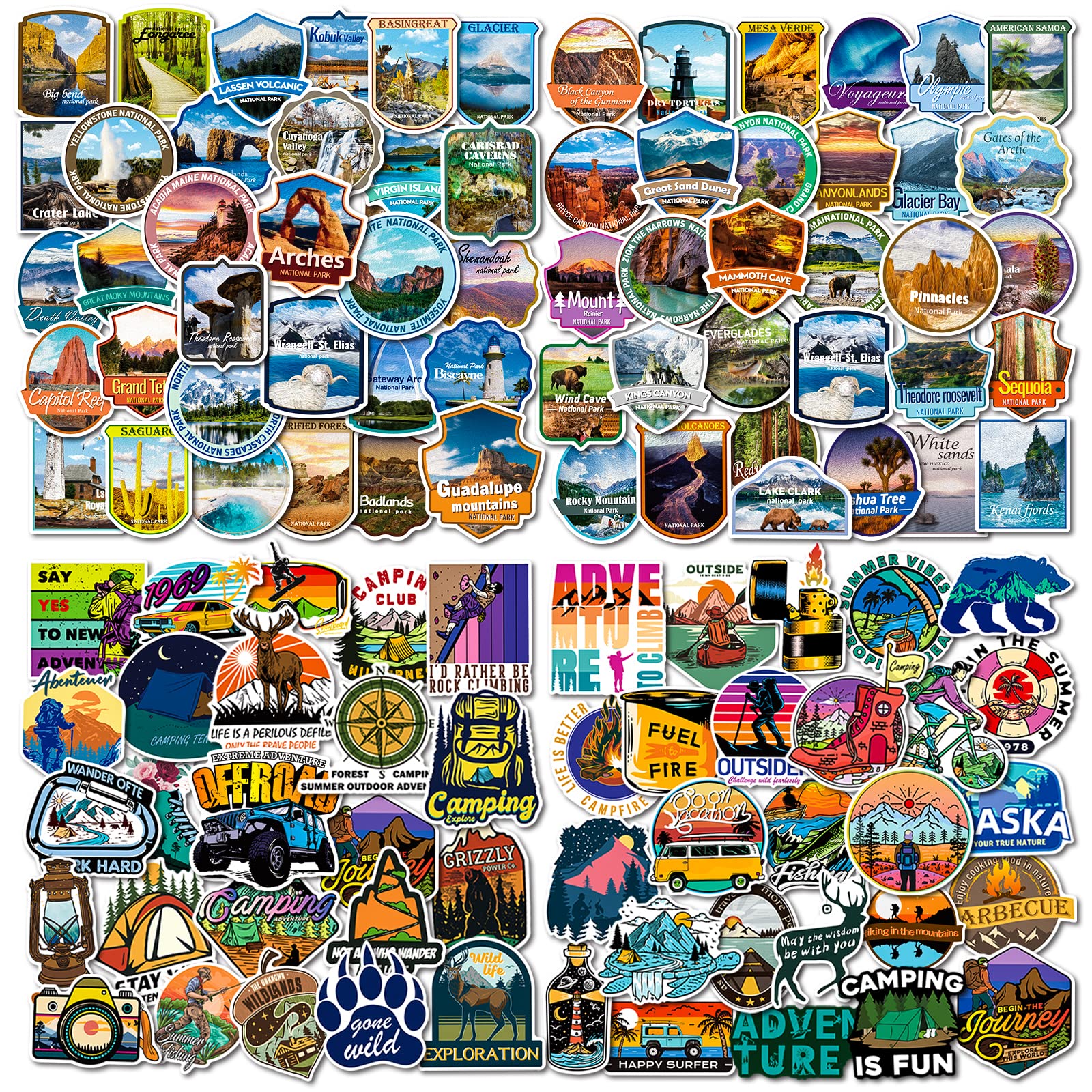 Buy LIFEBE 112 PCS National Park Stickers, Outdoor Hiking Stickers for