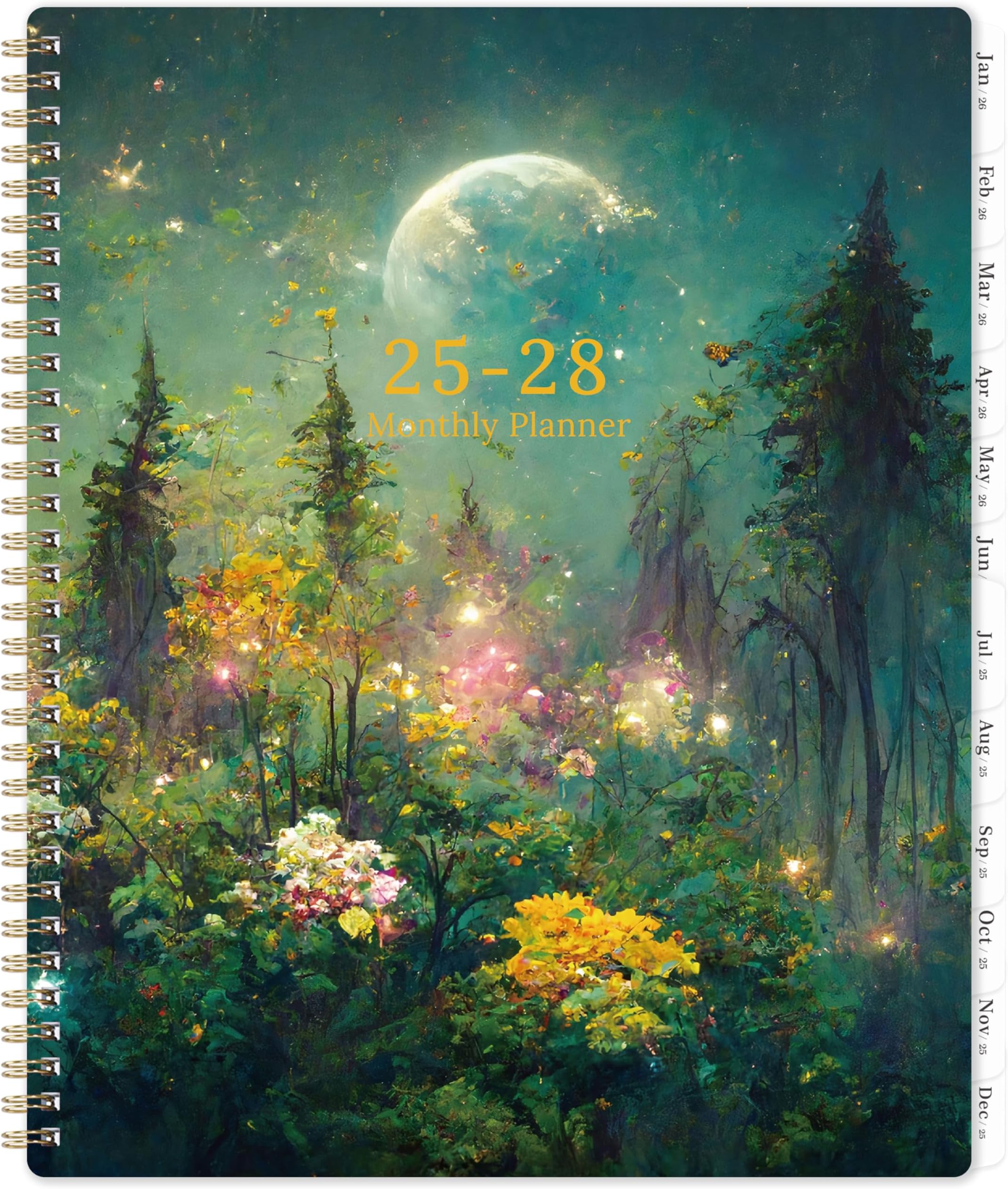 5/mo - Finance Paper House Productions 12 Month Undated 9.5" Planner With Month And Event Flag Stickers Celestial - View #5