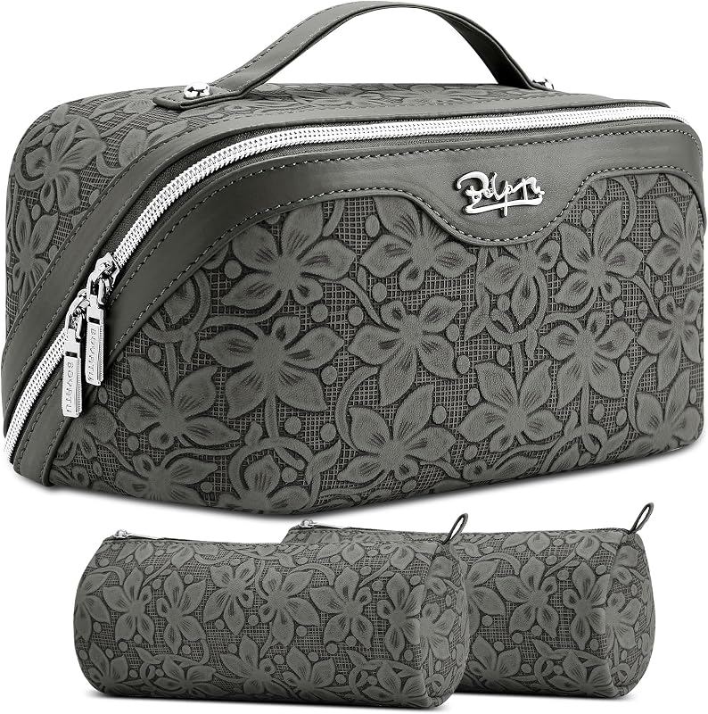 Necessaire de maquiagem BOYATU com 3 unidades e compartimentos, Z-62Grey