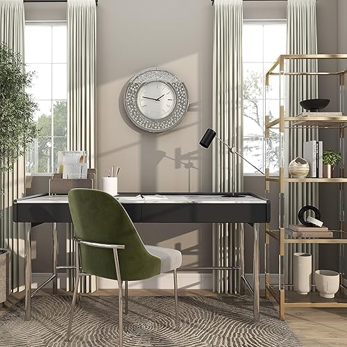 Miniatura 8 de Deco 79 Glam Wood - Reloj de pared abstracto, 20 x 2 x 20 pulgadas, color blanco