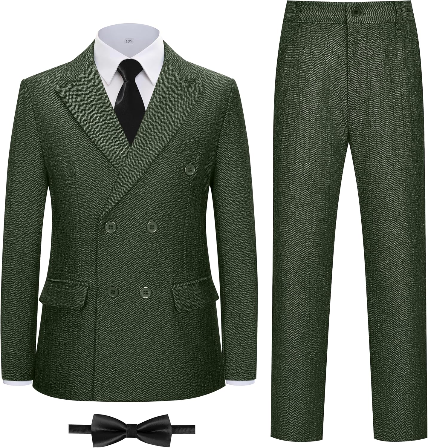 Boy Suits 5 Piece Herringbone Tweed Suit for Kids Boys Slim Fit Suit