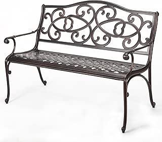Christopher Knight Home 297261 Gael Cast Aluminum Garden Bench, Copper - coolthings.us