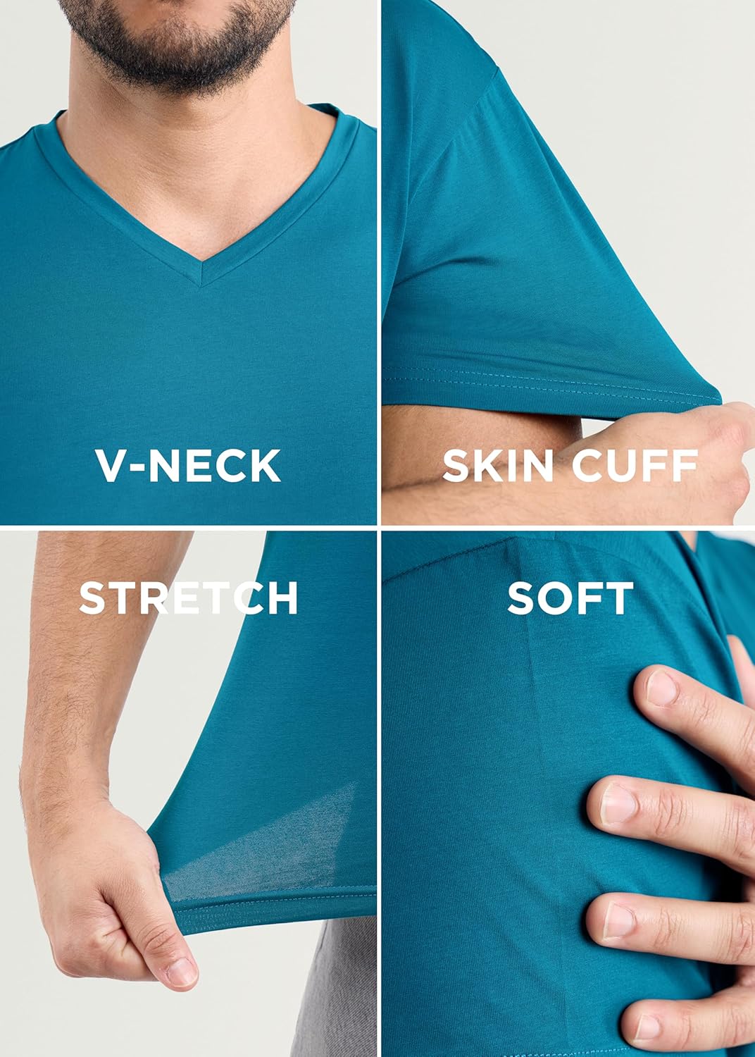 X RAY Men's V-Neck T-Shirts, Soft Cotton Short Sleeve Casual Slim Fit V Neck T Shirts for Men - Image 6