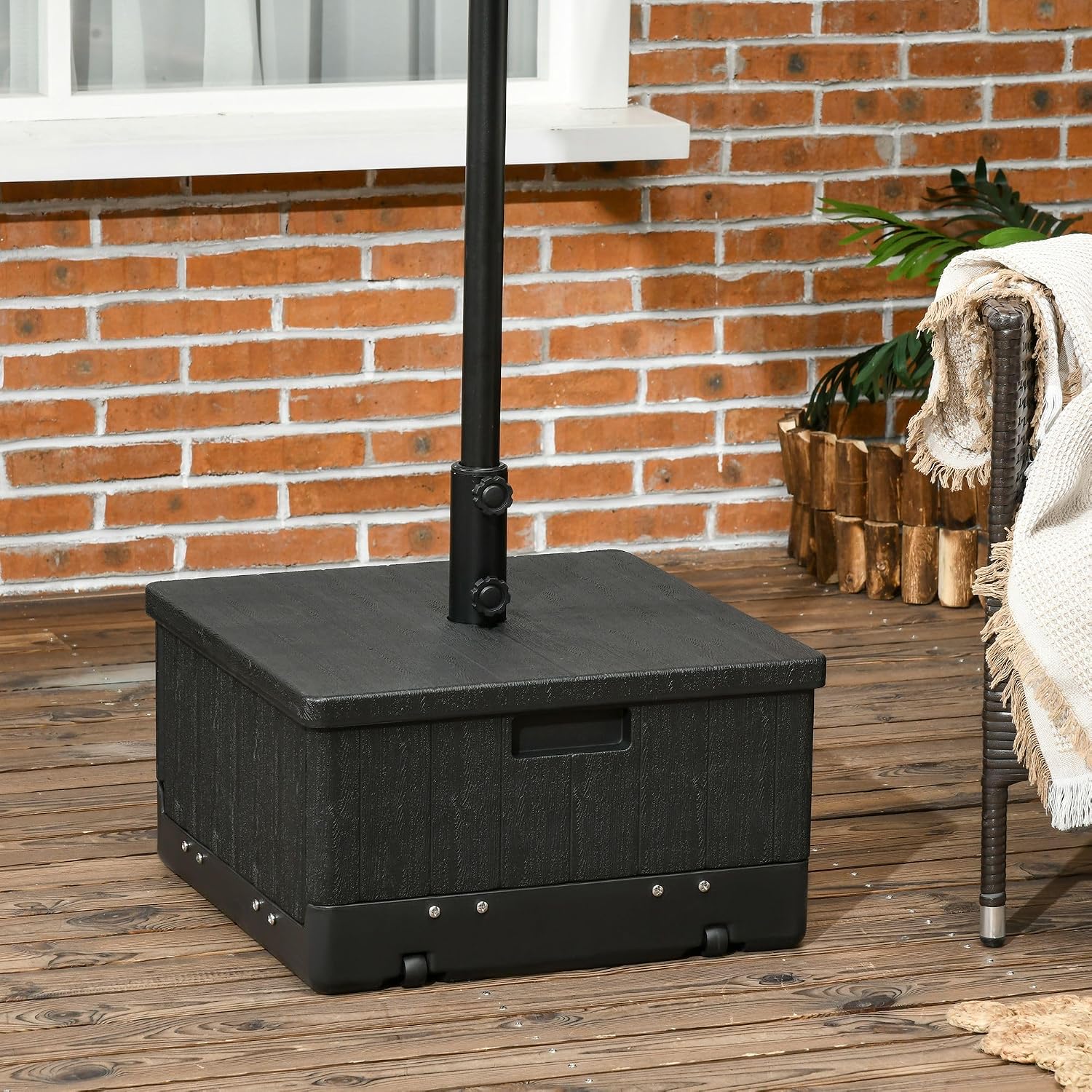 3-in-1 Umbrella Base with Wheels and Planter