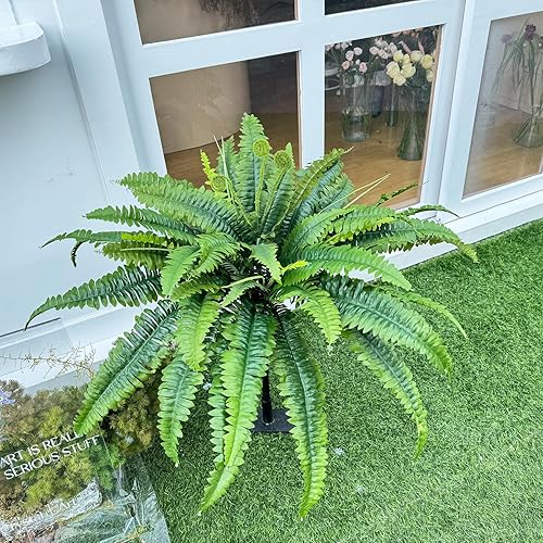 Miniatura 5 de CongfuHepMui 20 paquetes de plantas artificiales para exteriores e interiores, césped sintético de plástico con arbusto de hierba de trigo