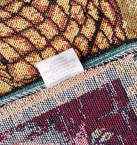 Miniatura 3 de Violet Linen - Tapiz de lino para cosecha de otoño, Acción de Gracias, hojas de otoño, girasoles, frutas, calabazas, tapiz tejido de algodón de