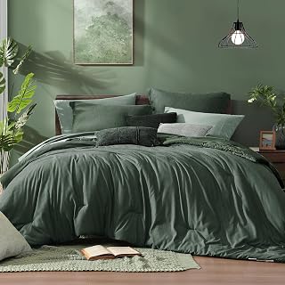 Monbix King Size Comforter Set Deep Forest 7 Pieces Bed in a Bag