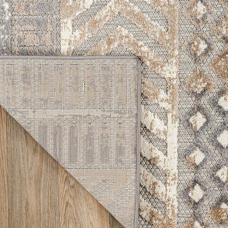 Rugshop Tribal Stripe Indoor/Outdoor Distressed Modern Round – Available in various sizes and shapes including area