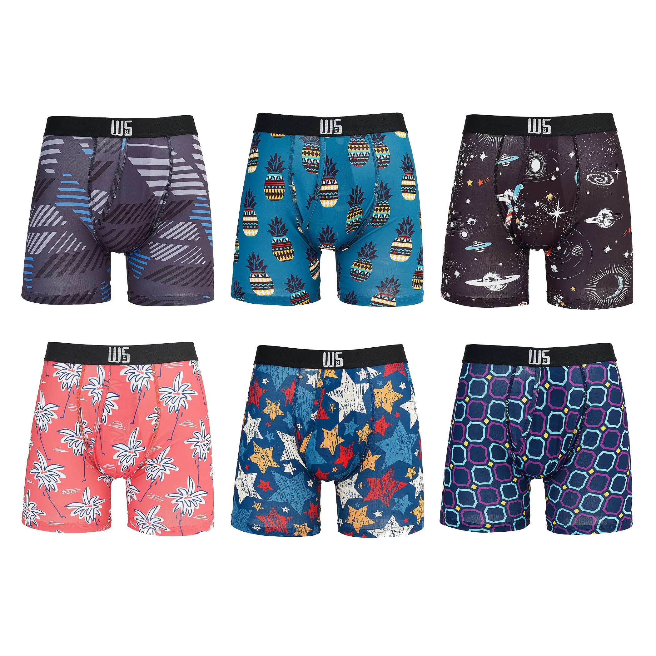 Warriors & Scholars | Mens Boxer Briefs | Boxer Briefs for Men Pack of 6 | Mens Boxer Briefs Underwear | Boys Boxer Briefs