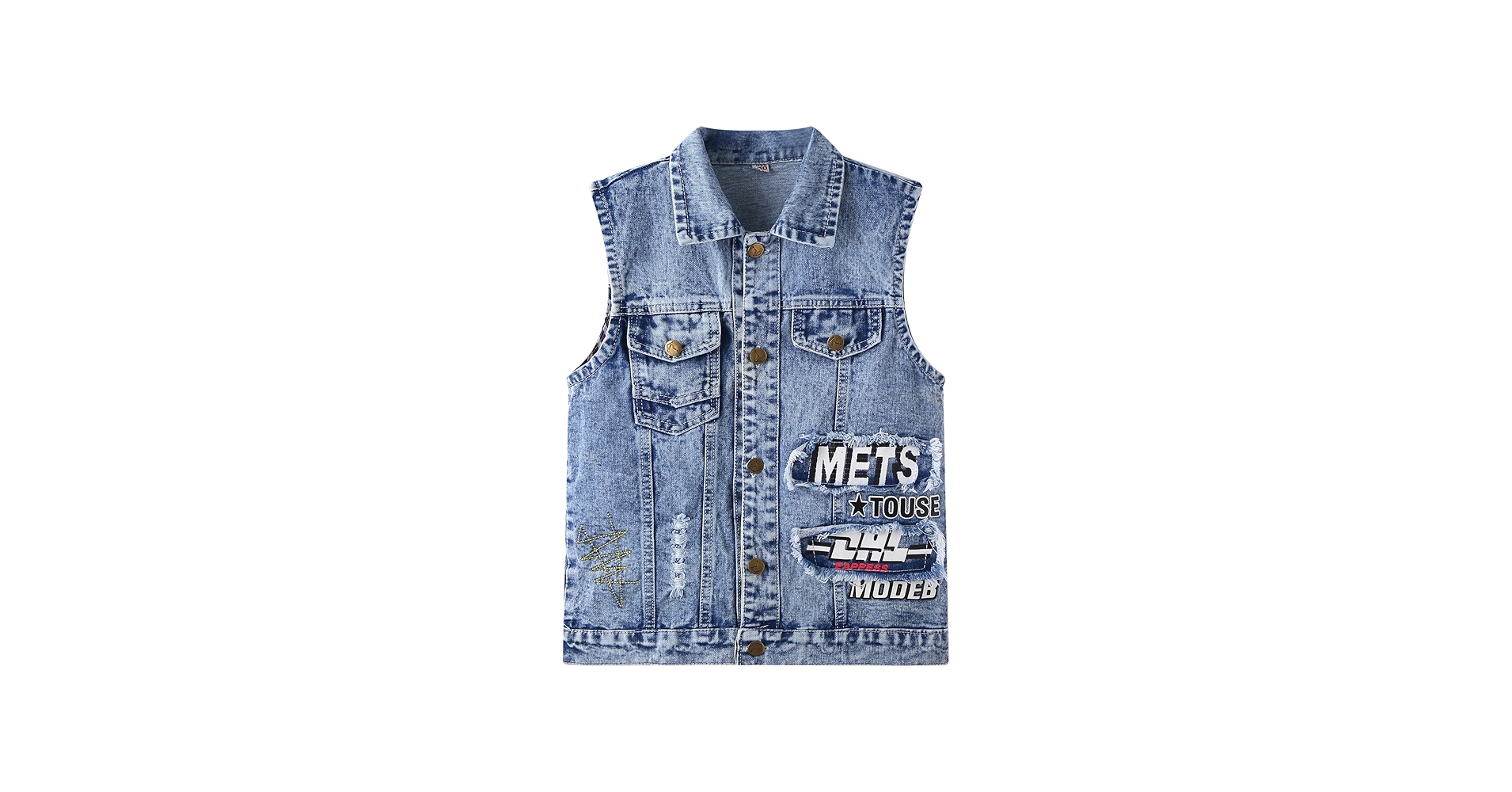 Amazon.com: ELUCKFACE Kids Biker Denim Vest for Boys & Girls