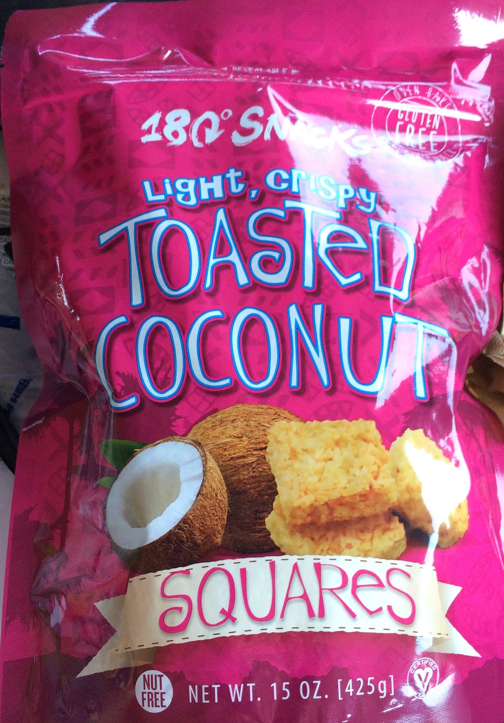 180 Degree Snacks - Toasted Coconut Squares - 15 oz