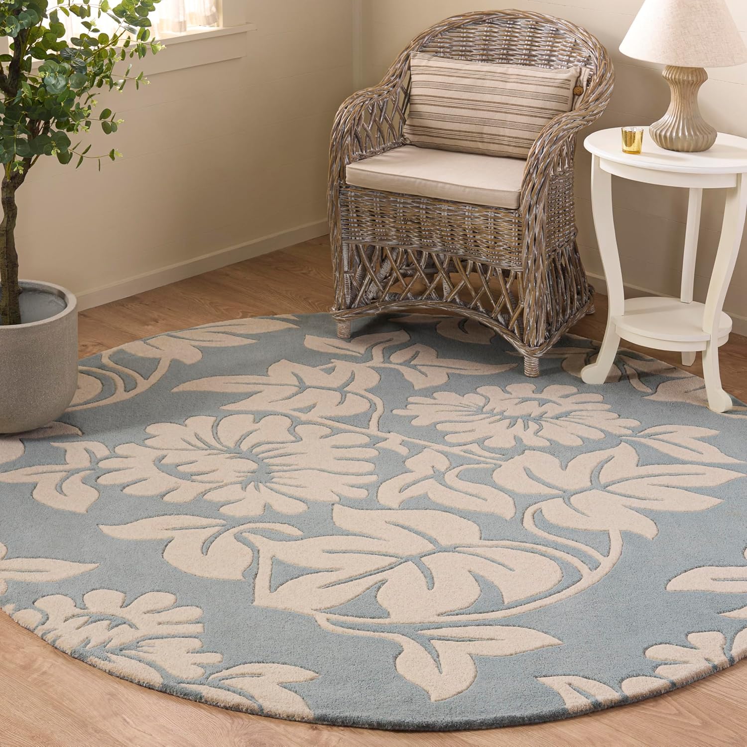 SAFAVIEH Soho Collection 2'6" x 8' Blue/Ivory SOH770A Handmade Premium Wool & Viscose Runner Rug
