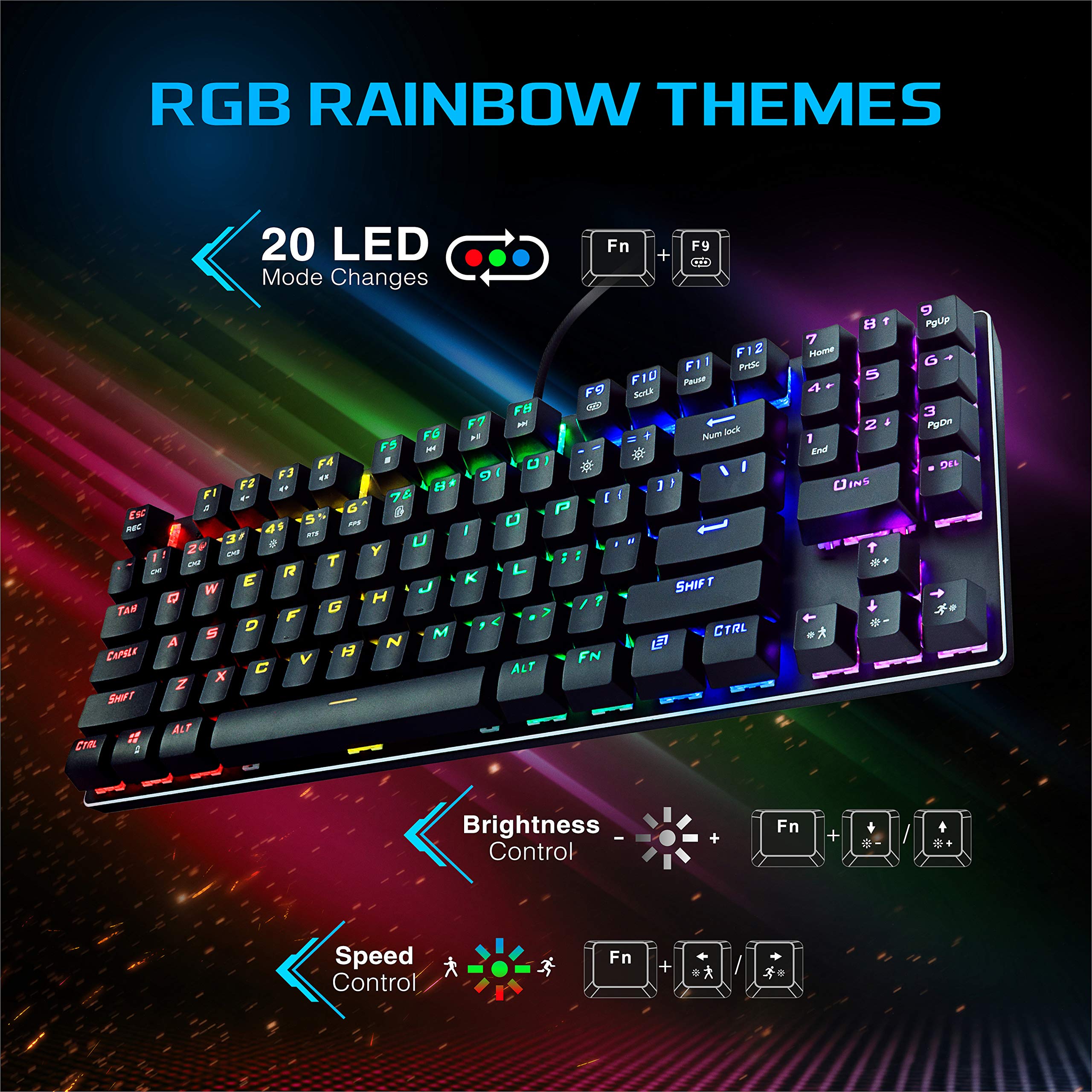 SHAVA TKL Mechanical Gaming Keyboard, Special 89 Keys Layout Keyboard