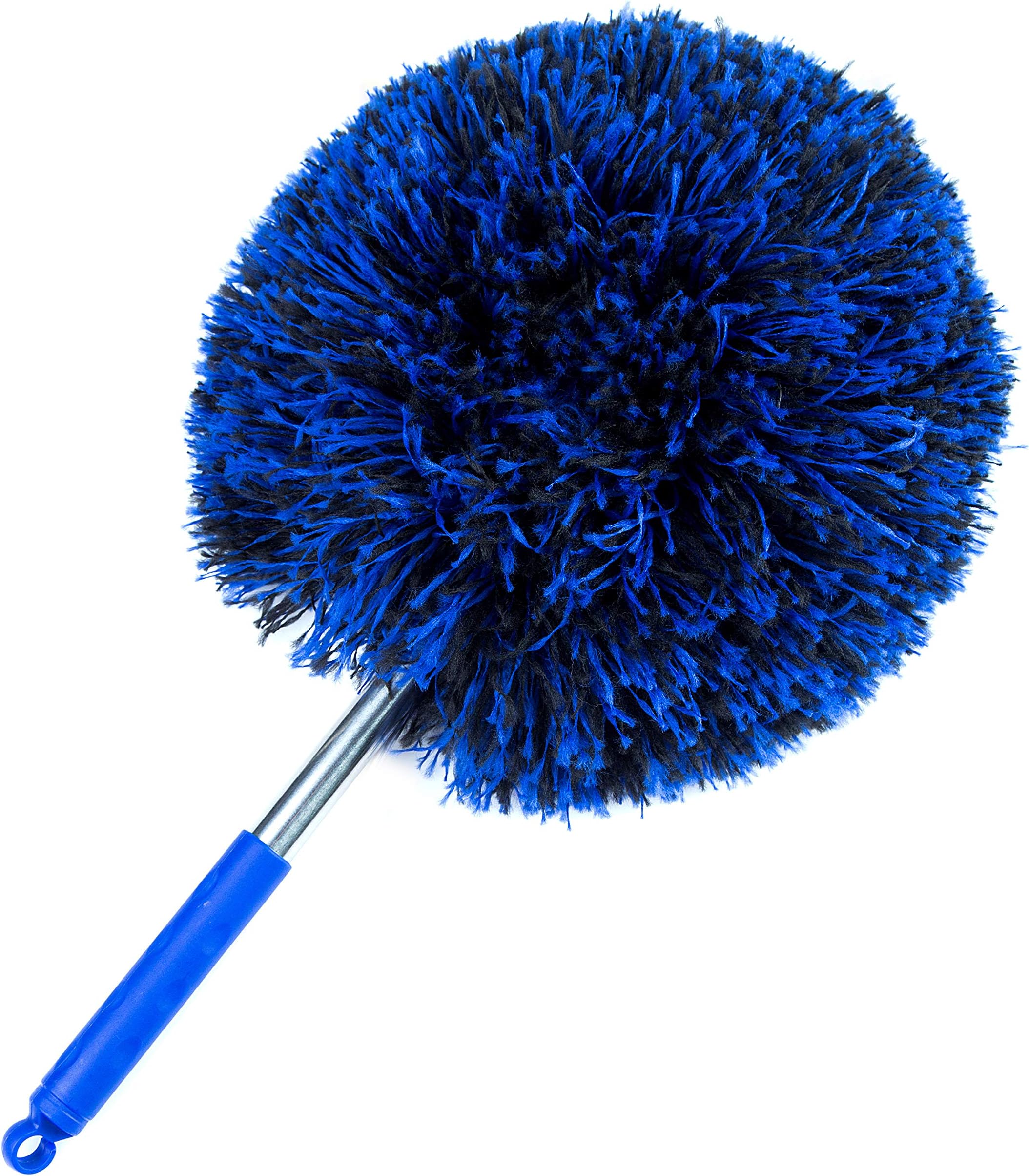 FO&OSOBEIT Feather Duster Telescopic Pole 48" Telescoping Handle Microfiber Flexible Bendable Washable Hypoallergenic Blue