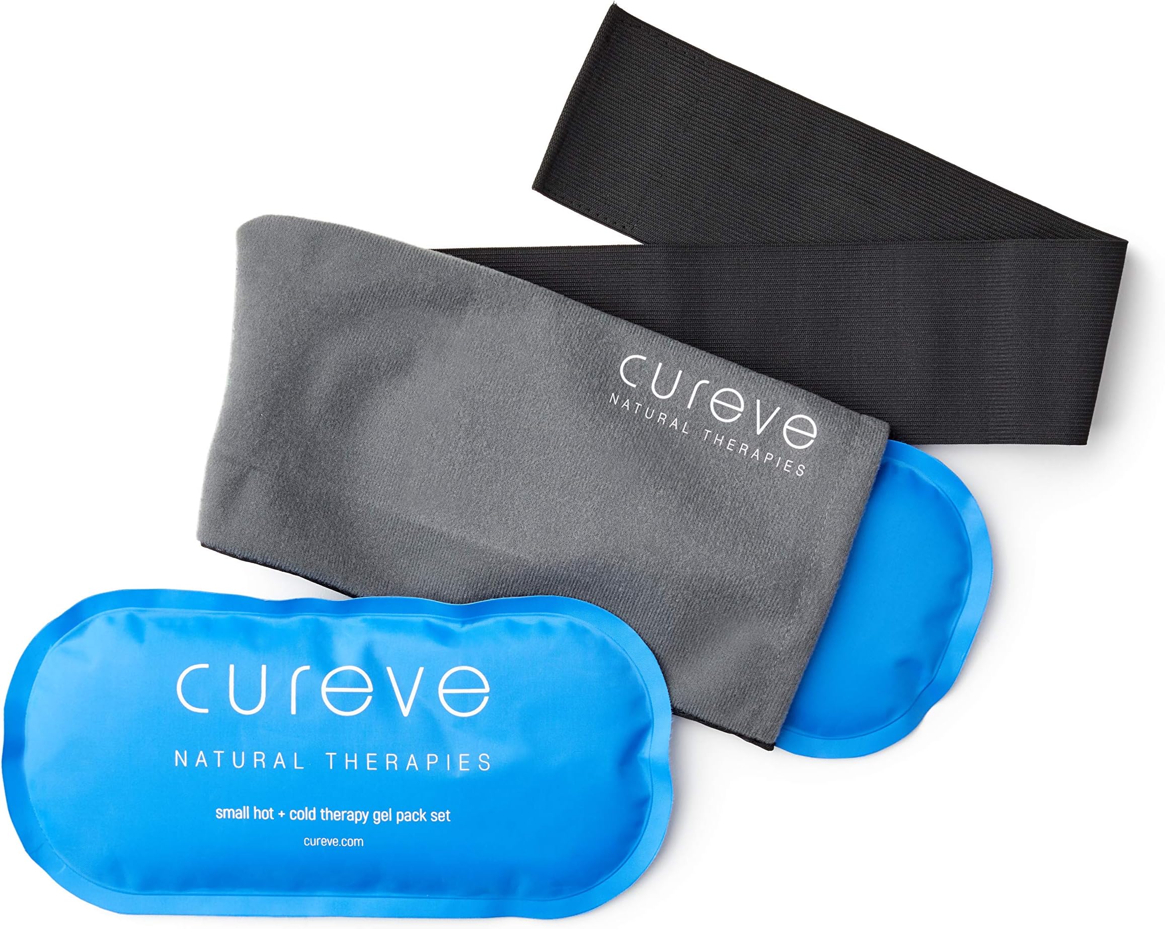 Hot and Cold Therapy Gel Ice Pack Compress Two Pack Set with Wrap by Cureve - Reusable with Wrap to Treat Injuries, Aches and Pains on Knee, Neck, Back, Shoulder, Foot, Headaches and TMJ