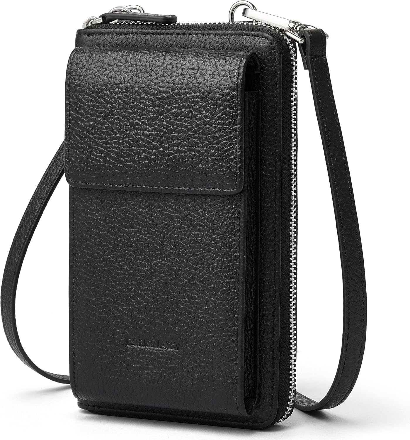 DORIS&JACKY Small Leather Crossbody Bags for Women, Mini Cell Phone Wallet Purse With Card Slots And Adjustable Strap