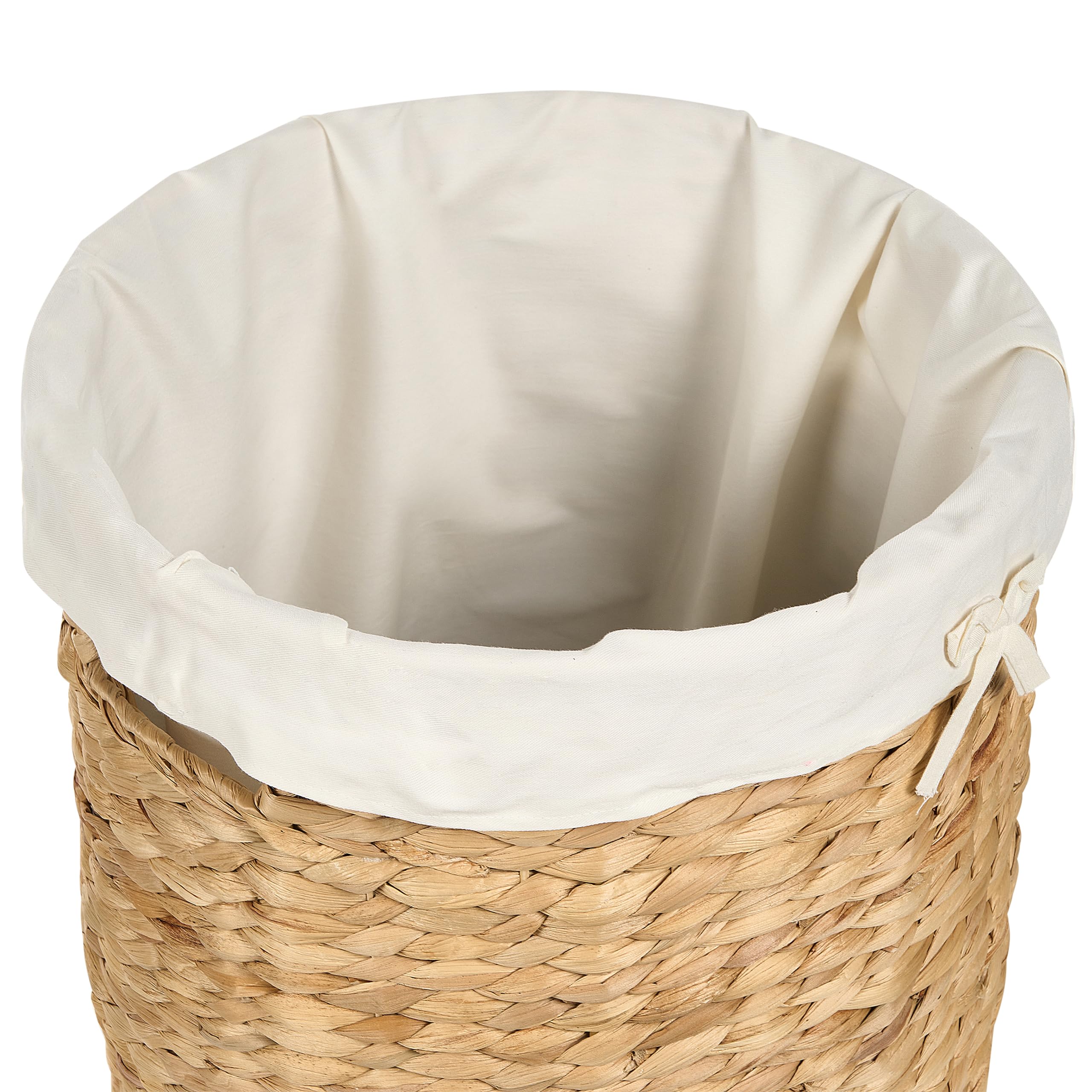 Korb aus Wasserhyazinthe natürlich/beige rund 2er Set Wäschekorb Danang